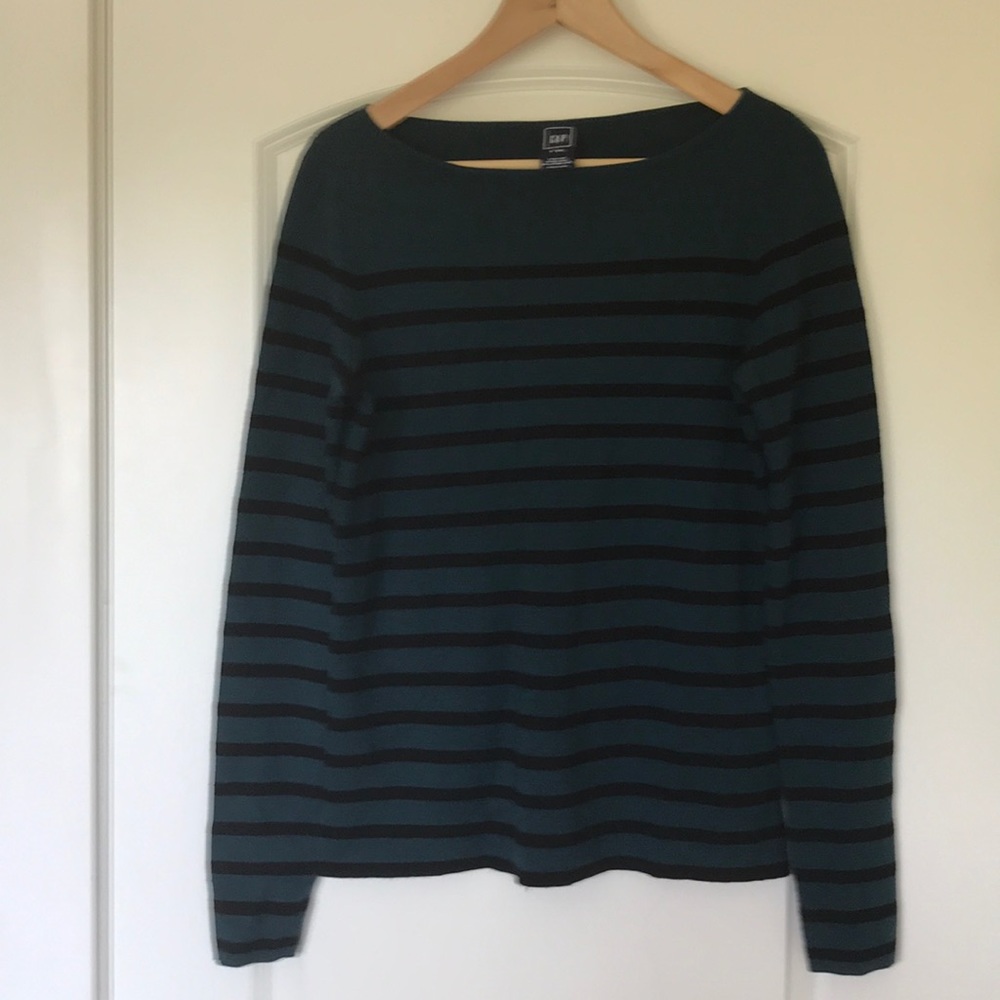 GAP Striped Merino Wool Boatneck Sweater